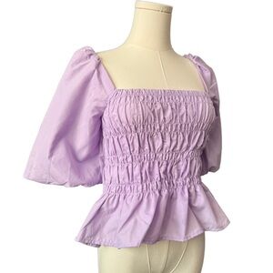 Lilac Puff Sleeve Blouse Size Medium